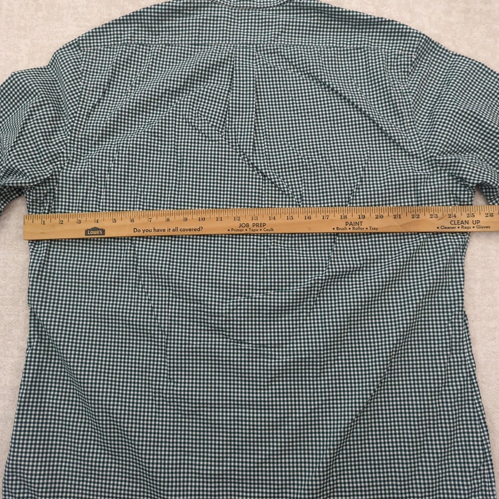 Ralph Lauren Button Down Shirt Mens XXL Green Gingham Slim Fit Stretch Pony - Picture 8 of 10